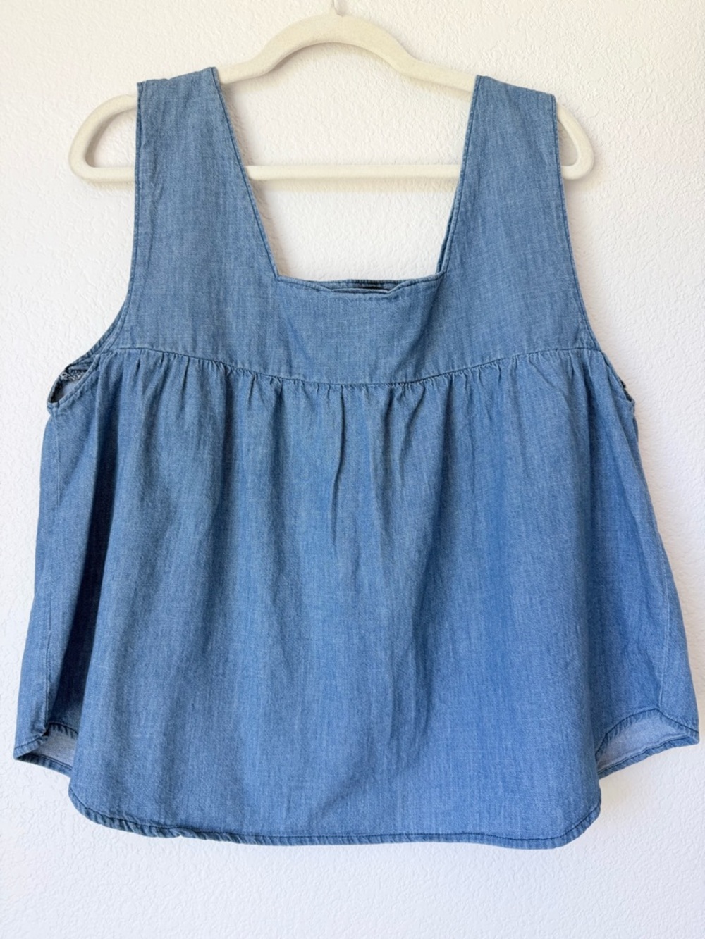 Wrangler Retro Embroidered Chambray Tank Top XL Western Boho Cotton - Picture 2 of 10